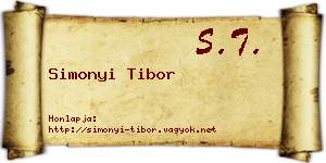 Simonyi Tibor névjegykártya